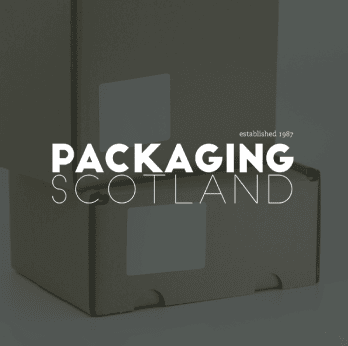 packaging scotland logo overlayed on a photograph of cardboard boxes